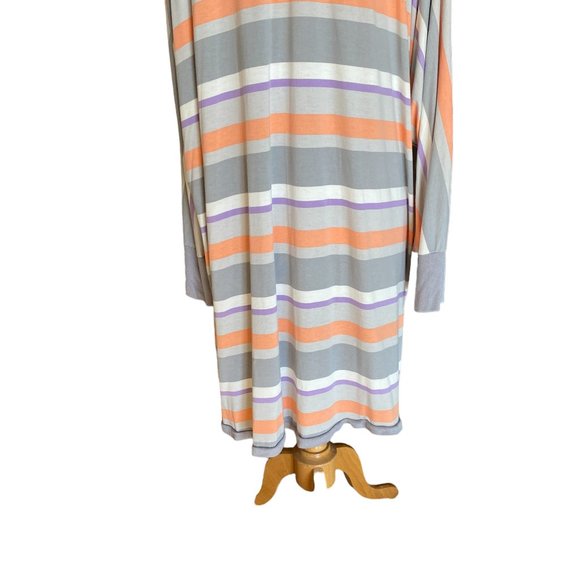 Torrid Super Soft Knit Pastel Multi-Striped Longline Open Cardigan Rayon Sz 3X - Picture 11 of 14